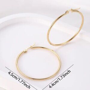 1 Pair Vintage Style Modern Style Round Titanium Steel 18K Gold Plated 4.5cm
